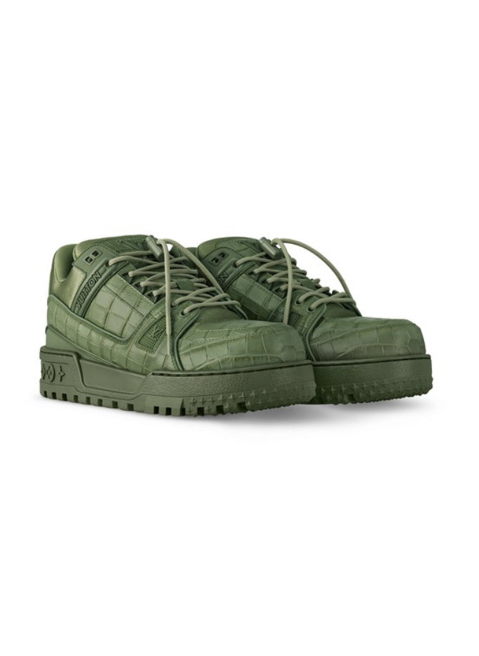 LV Maxi Sneaker - Green Crocodile
